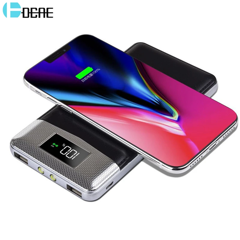 Qi Wireless Charger Power Bank Dual USB External Battery