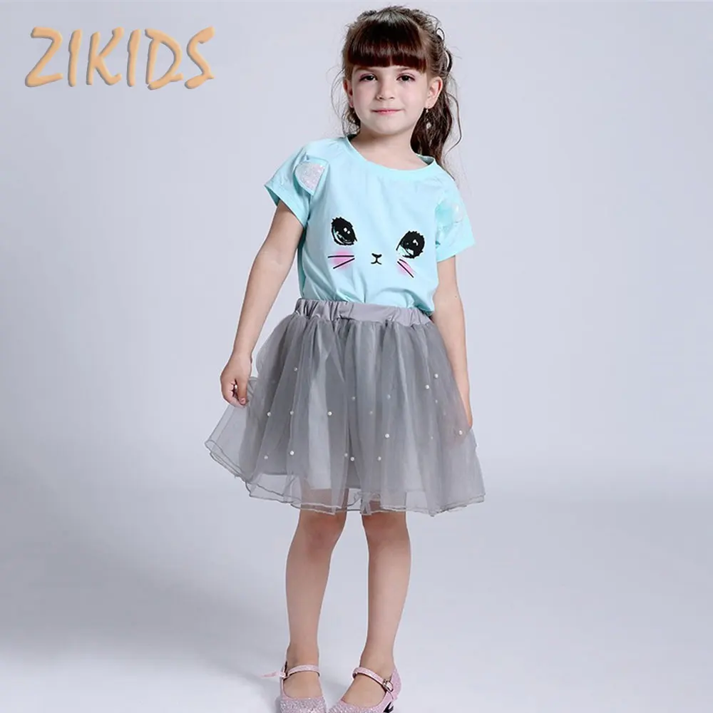 Lovely Baby Girl Clothing Sets Summer 2017 Cute Cotton Short Sleeve T