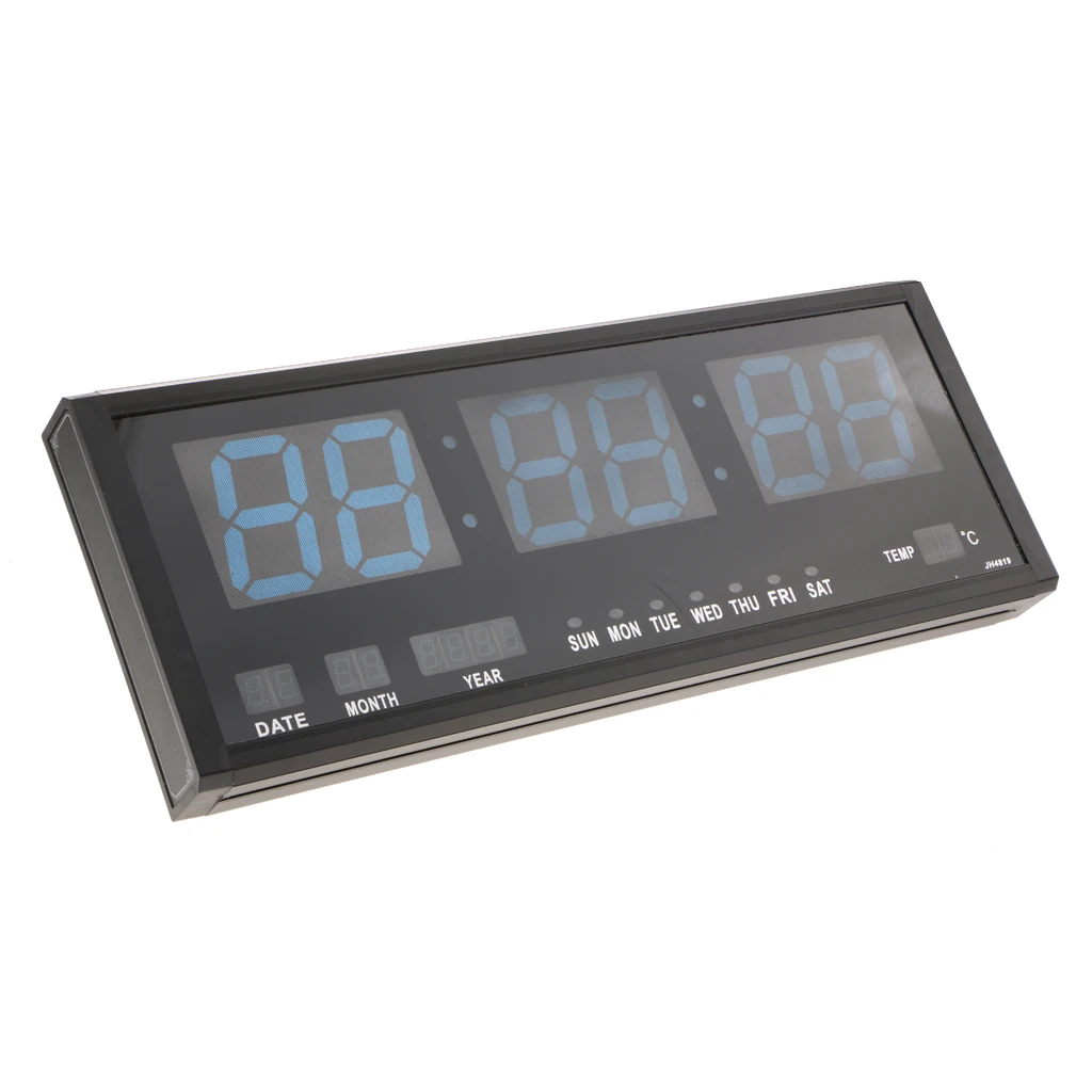 Digital LED Calendar Clock Large Jumbo Display Desk Wall Clock With Thermometer Temperature Display US Plug