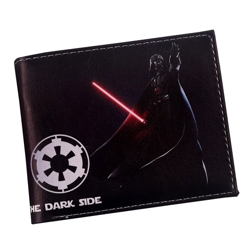 Comics star wars white knight darth vader 3D Short Wallet Bi-Fold Men Purse Young Students Card Holder