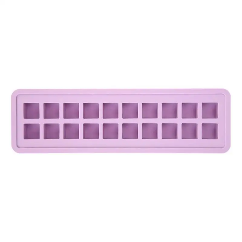 Square Purple Силиконовая 20 отверстий Ледогенератор самодельный лед форма для льда Форма для льда для домашних аксессуары для кухонного бара круглая формочка для мороженого инструменты - Цвет: Square Purple