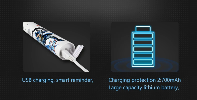 recarregável com 2 pcs substituição cabeça da escova sk2