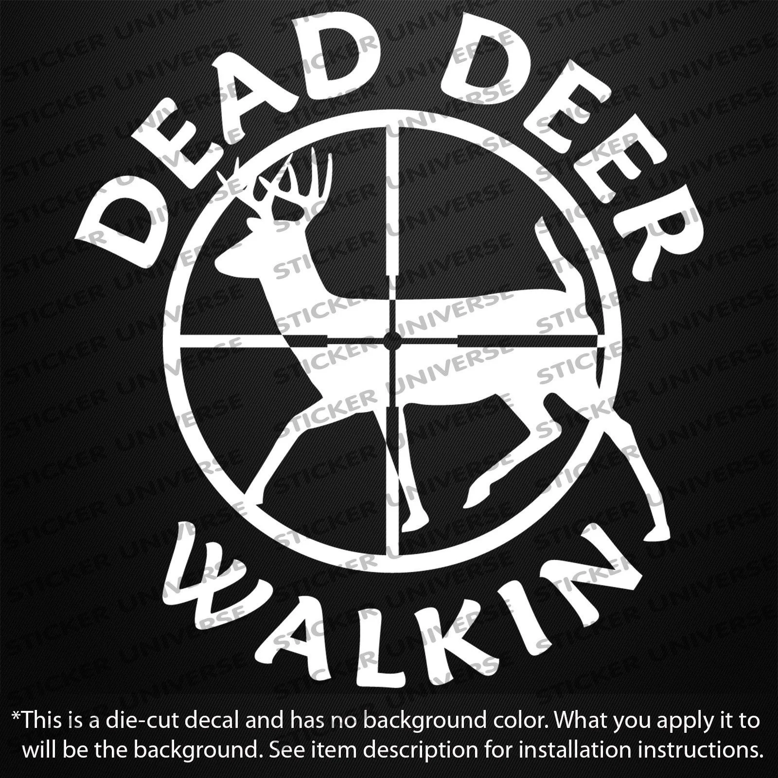 DEAD DEER WALKIN вырезанная виниловая наклейка Охота мишень олень Охотник 15x15 см