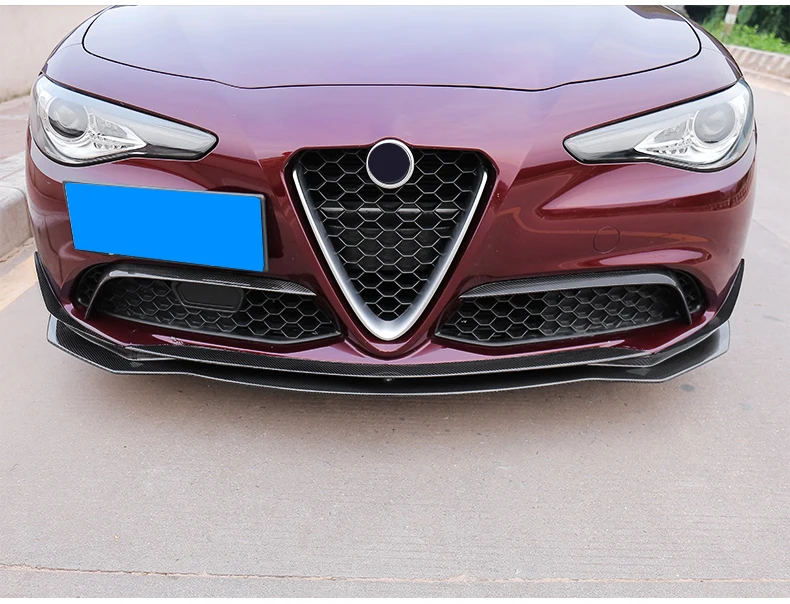 QHCP углеродное волокно кузова автомобиля передний решетчатый каркас отделка бампера угловая защита наклейка декоративный аксессуар для Alfa Romeo Giulia