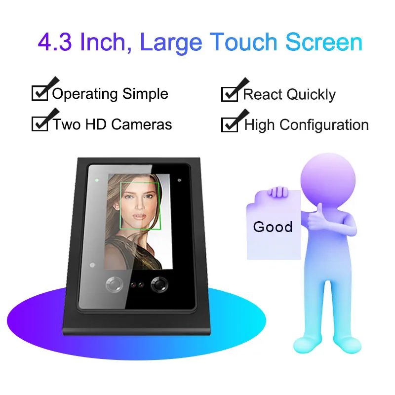 

Face Facial Recognition TCP IP Time Attendance System Access Control Biometric Time Clock Employee Digital Attendance Machine