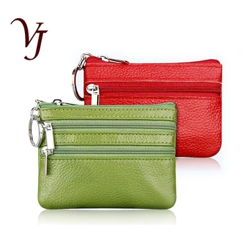 

Fashion Women's Mini Coin Purse Split Leather Card Holders Lady Zipper Change Purse Female keychain Cash Bag porte monnaie femme