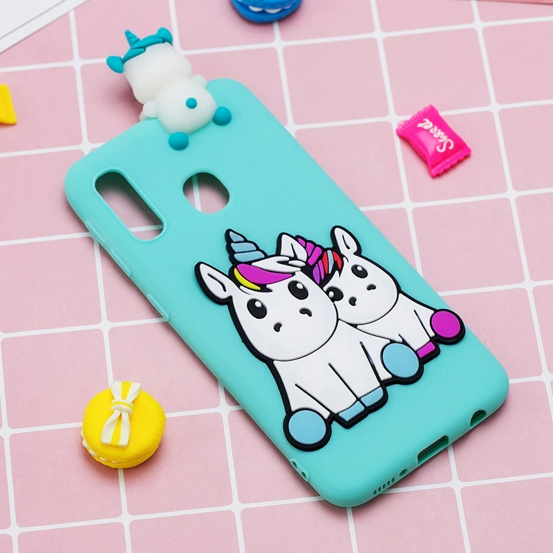 3D Unicorn Cartoon Case For Samsung Galaxy A20 A20E Cover Cute Toys Soft TPU Silicone |