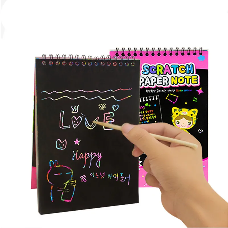 RAINBOX 4 Sets lot Kids Children Magic Scratch Art Note book Scraping Drawing Toys Drawing Doodle