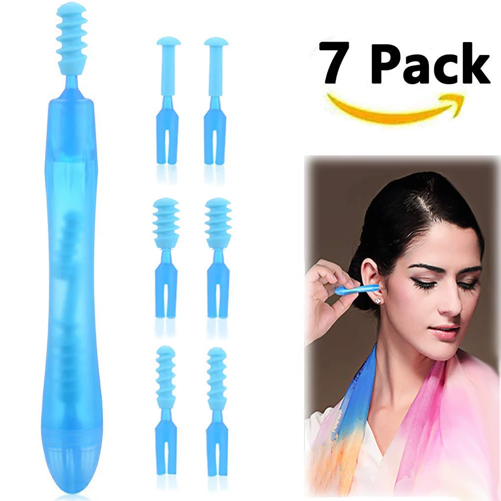 7pcs Spiral Ear Cleaner Loop Ear Wax Removal Soft Silicone Head Picker