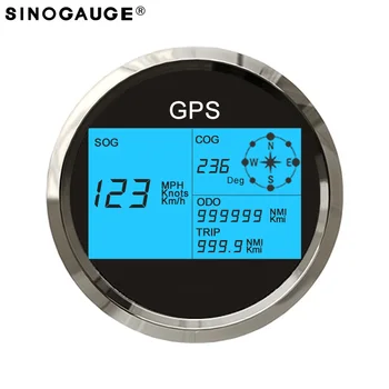 شراء85mm و GPS عداد السرعة حار المبيعات! 7 ألوان أضواء الخلفية للتحويل الرقمية دراجة نارية قارب يخت مركبة الأسود الأبيض العالمي