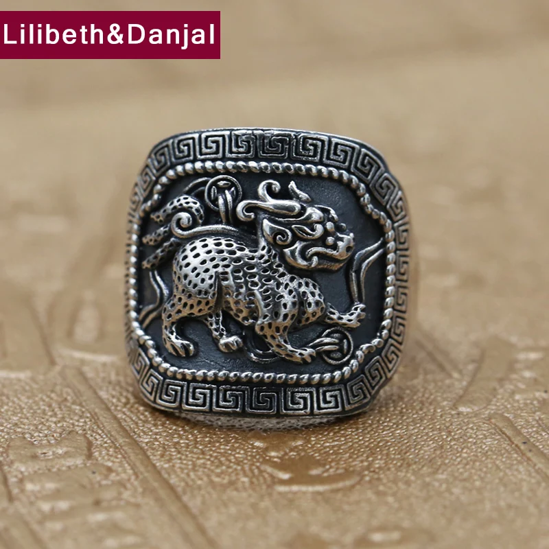 

Buddha Opening Ring 100% Real 925 Sterling Silver Jewelry For Men Women Animal Lucky Brave Troops Adjustable Ring 2018 New FR111