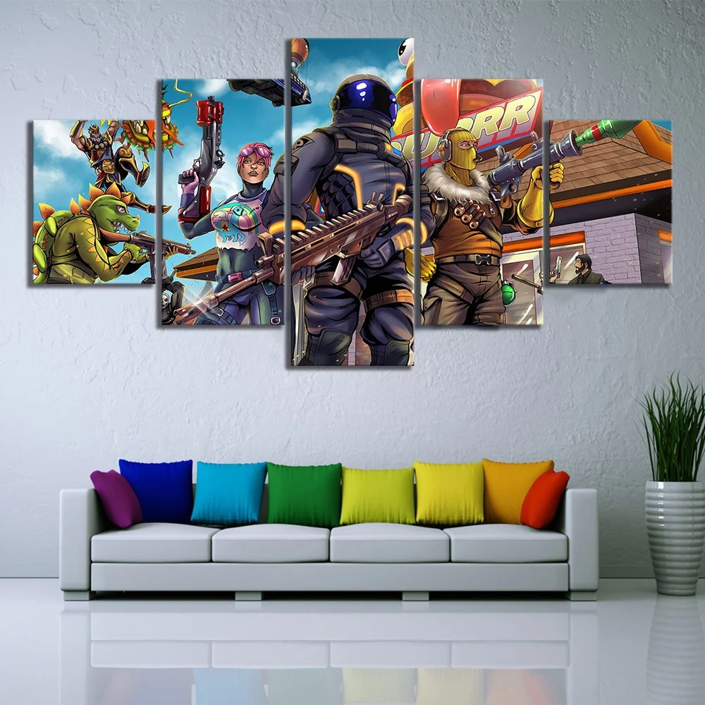 

Fortnight Battle Royale Game HD Print Paintings on Canvas Wall Art 5 Piece Wall Art Poster Prints Decorative Home Decor Picture
