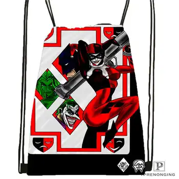 

Custom joker-batman-card@1 Drawstring Backpack Bag Cute Daypack Kids Satchel (Black Back) 31x40cm#2018612-01-(2)