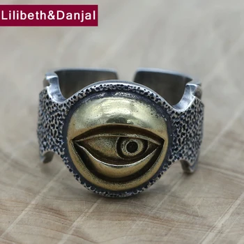

Eye Of God Ring 100% Real 925 Sterling Silver Fashion Jewelry Adjustable Gift 2018 New Arrival Big Size Mens Ring Fr61