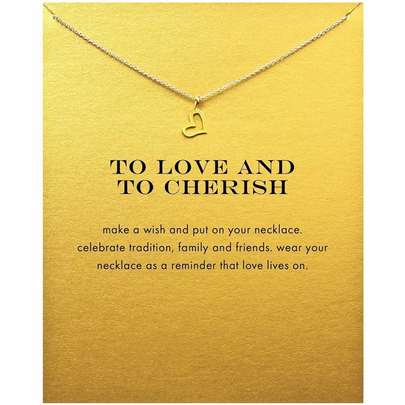 

Tiny Love Heart Pendant Necklace Women Minimalist Clavicle Chain Statement Choker Necklaces To Valentine's Day Gift Card