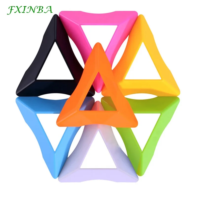 

FXINBA 4Pcs Magic Cube Stand Colorful Triangle Universal Base Holder Frame Tower Magic Cubes Display Accessories Cube-Related