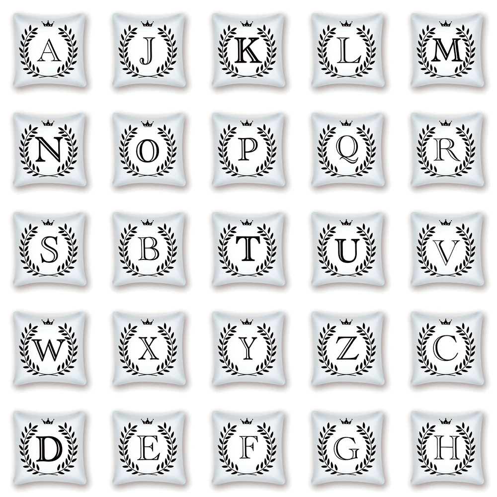 

Letter Pillow Cover Decorative Cushion Covers English Alphabet Pillow Cases For Soft Home Bed Decor Polyester Kussenhoes