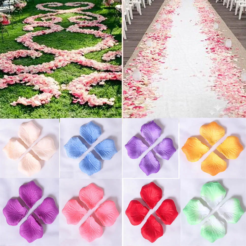 

Erosebridal 2000piece/lot 5.5*5.5cm Romantic silk Rose petals for Wedding Decoration Romantic Artificial Rose Petals