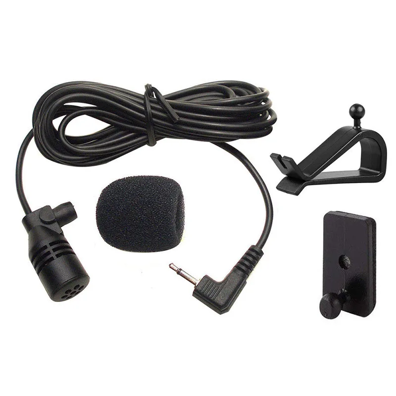 Автомобильный микрофон для автомобиля Pioneer стереосистема DVD аудио разъем микрофона 9,8 дюймов черный Кронштейн ветрозащитная крышка 2,5 мм