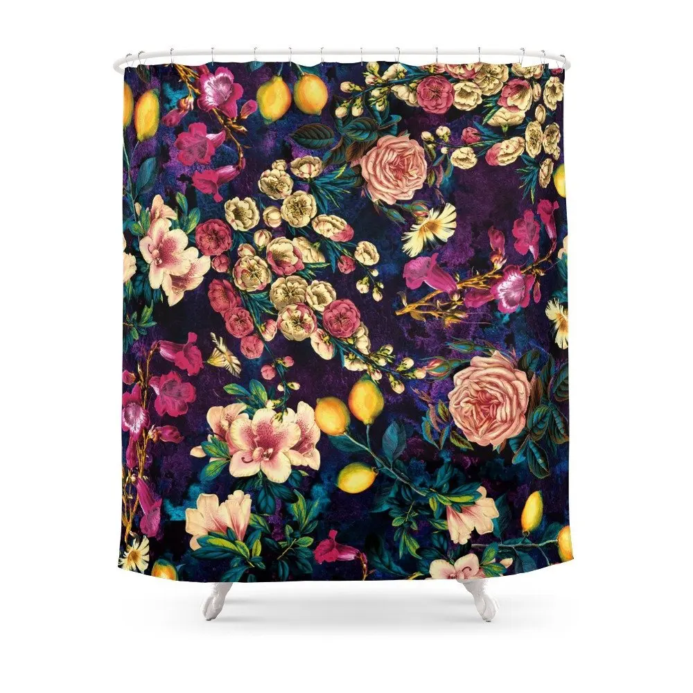 NIGHT FOREST XXII Shower Curtain Set Waterproof Polyester Fabric Bath