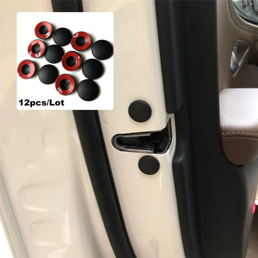 12pcs Car Door Lock Screw Protector Cover Cap For Car Auto Interior Accessories