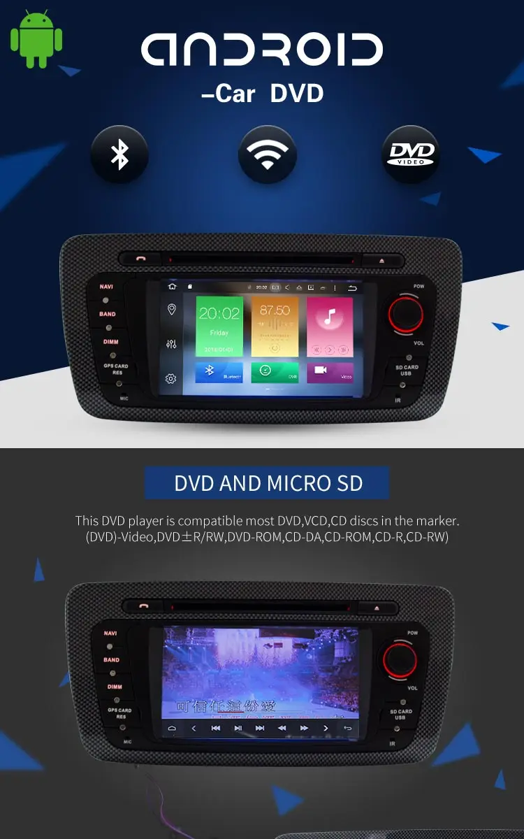 Best LJHANG Android 6.0 Car DVD Player for Seat Ibiza 6J 2009 2010 2011 2012 2013 WIFI Multimedia 2 Din Car radio Stereo autoaudio fm 1