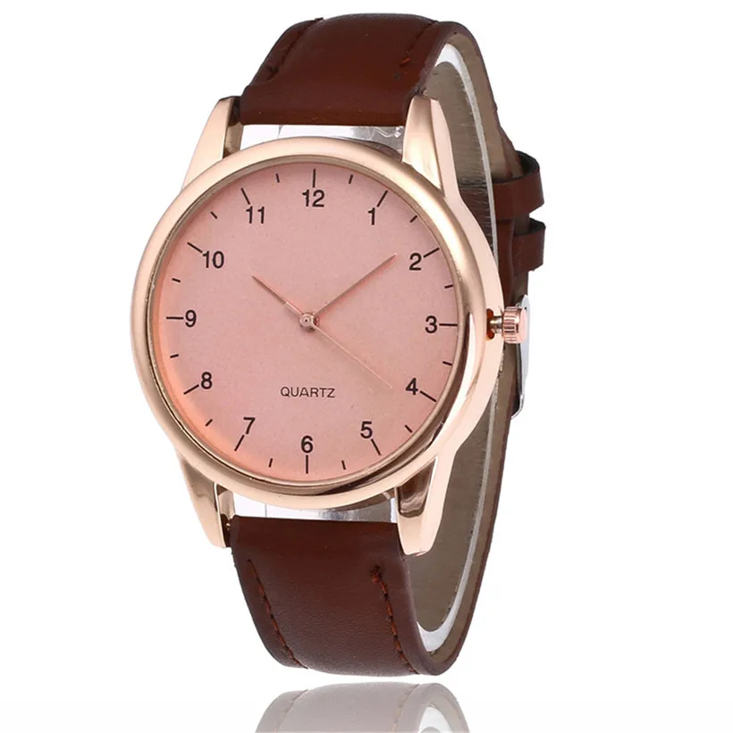 

New Luxury Beautiful Couple Fashion Simple Style Leather Band Analog Quartz Round Wrist Business men's woman's watch