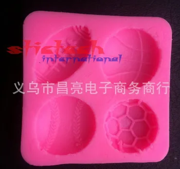 

by dhl or ems 200 pieces high quality football basketball tennis cooking tools silicone mold fondant sugar process mold DIY