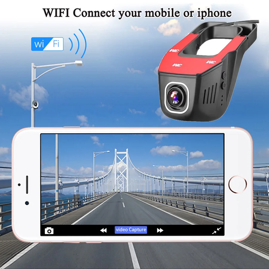  WHEXUNE Car Dvr camera Wifi Dash Cam FHD 1080P Novatek 96658 Sony IMX323 Dual Lens Mini Video Recor