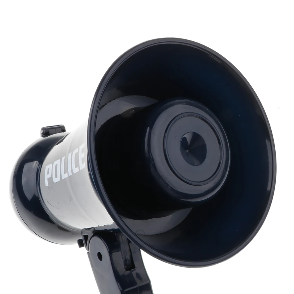 Pretend Police Officer Toy Megaphone w/ Siren Sound for Kids Children Role Play Toy - Loud Clear Handle Strap Volume Control