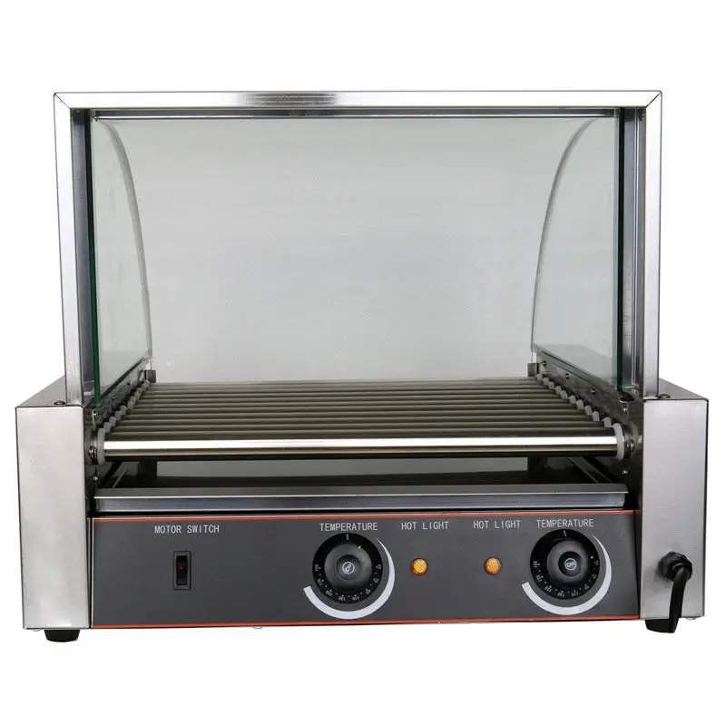 

2019 Sale Commercial 2200w 30 Hot Dog 11 Roller Stainless Grill Cooker Machine With Cover