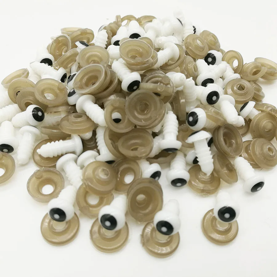 

100pcs Plastic doll eyes safety eyes Cartoon eye For DIY Stuffed Toys Snap Animal Scrapbooking Puppet Dolls Craft eyes for toy