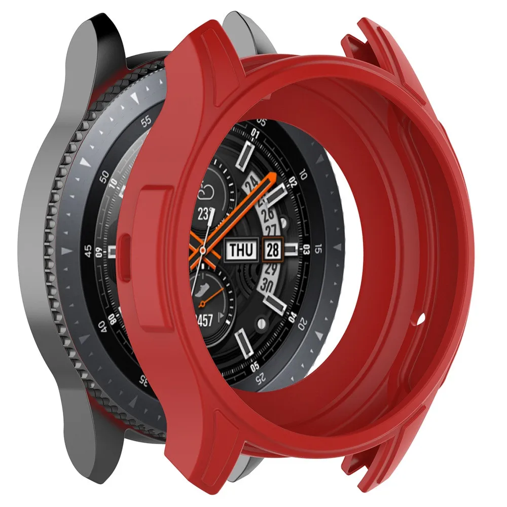 Высококачественные ТПУ чехлы Мягкий ТПУ защитный силиконовый Полный чехол для samsung gear S3 Frontier/Galaxy watch 46 черный красный L0321 - Цвет: Красный