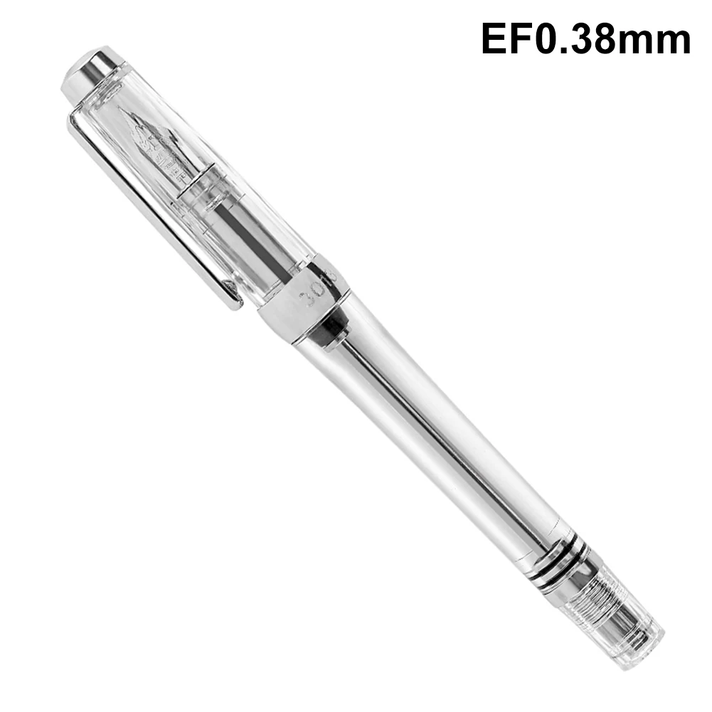 

Gift Students EF F Nib Transparent Large Capacity Fountain Pen Fashion Ink Calligraphy Study Stationery Vaccum Writing Office
