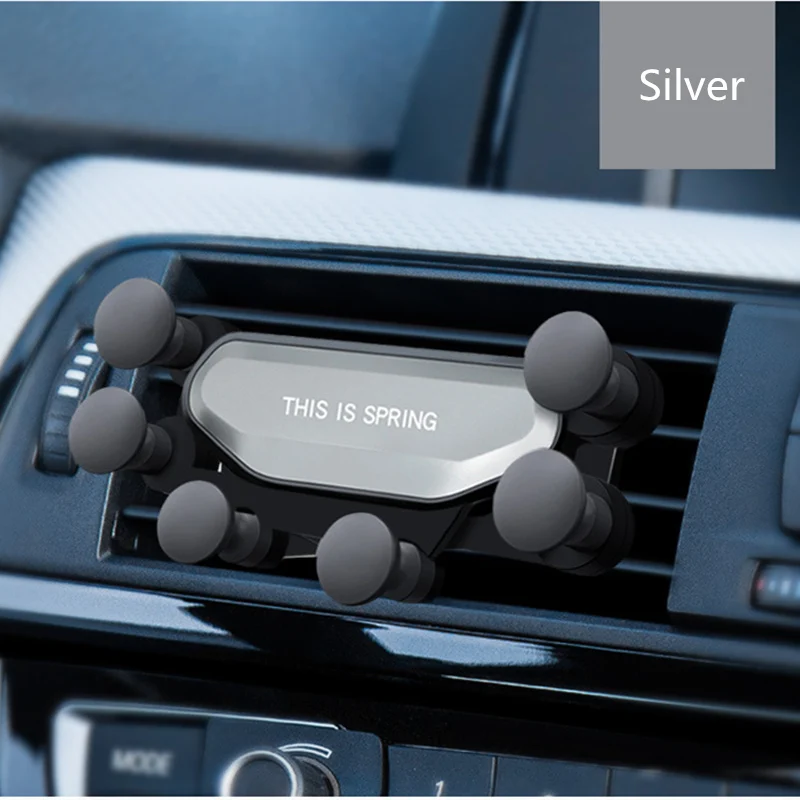 silver color Универсальный гравитационный Автомобильный держатель для телефона Автомобильный держатель для вентиляции Автомобильный держатель для IPhone 8 X XS Max samsung S8 S9 держатель для мобильного телефона Подставка - Цвет: silver color