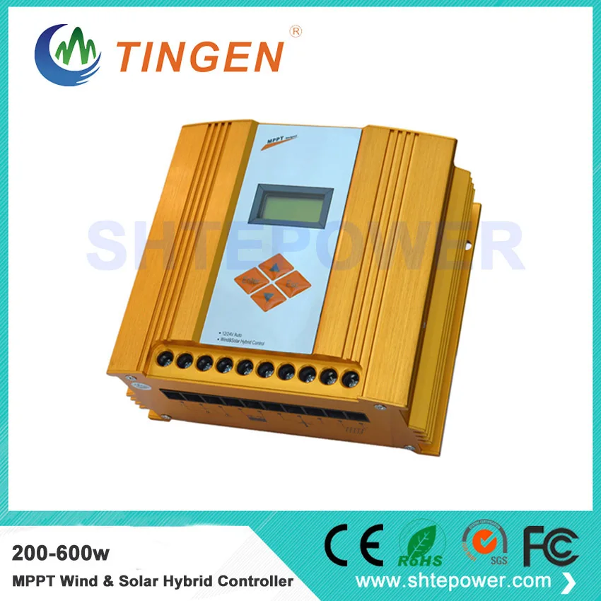 

controller for both wind turbines and solar panels 200W-600W apply 12V/24V hybrid mppt lcd display controller