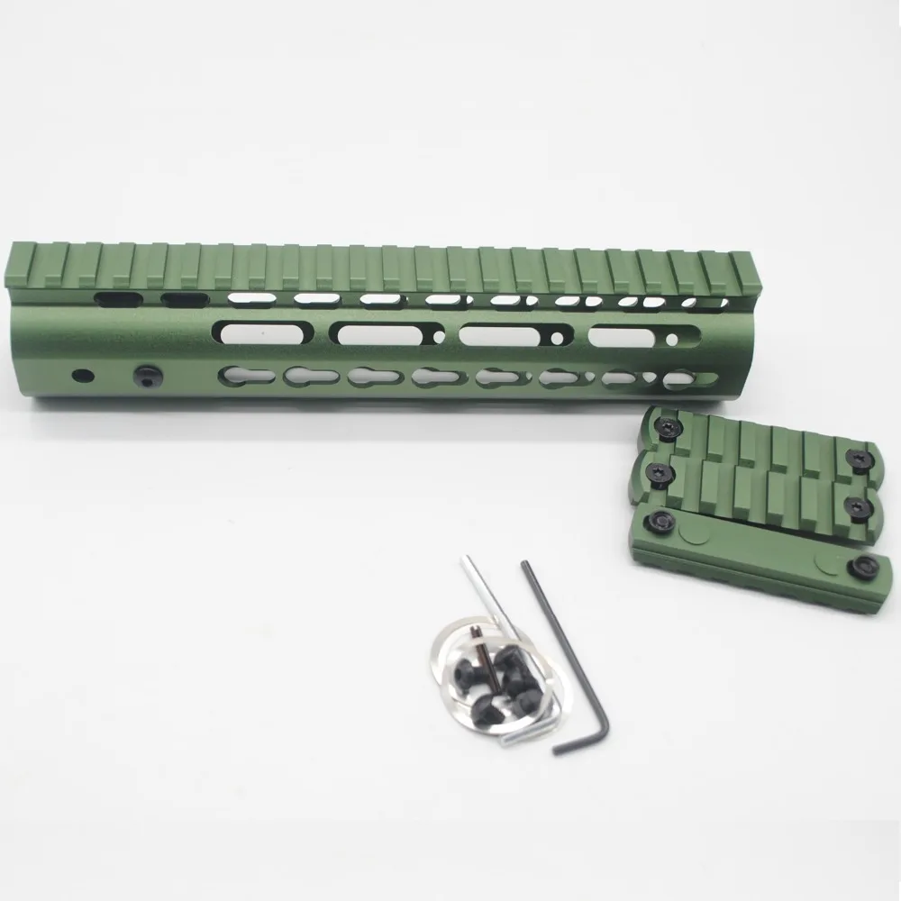 TriRock 9 дюймов Keymod Handguard Rail Free Float Picatinny Mount системы с/без рельса Sections_Olive Green