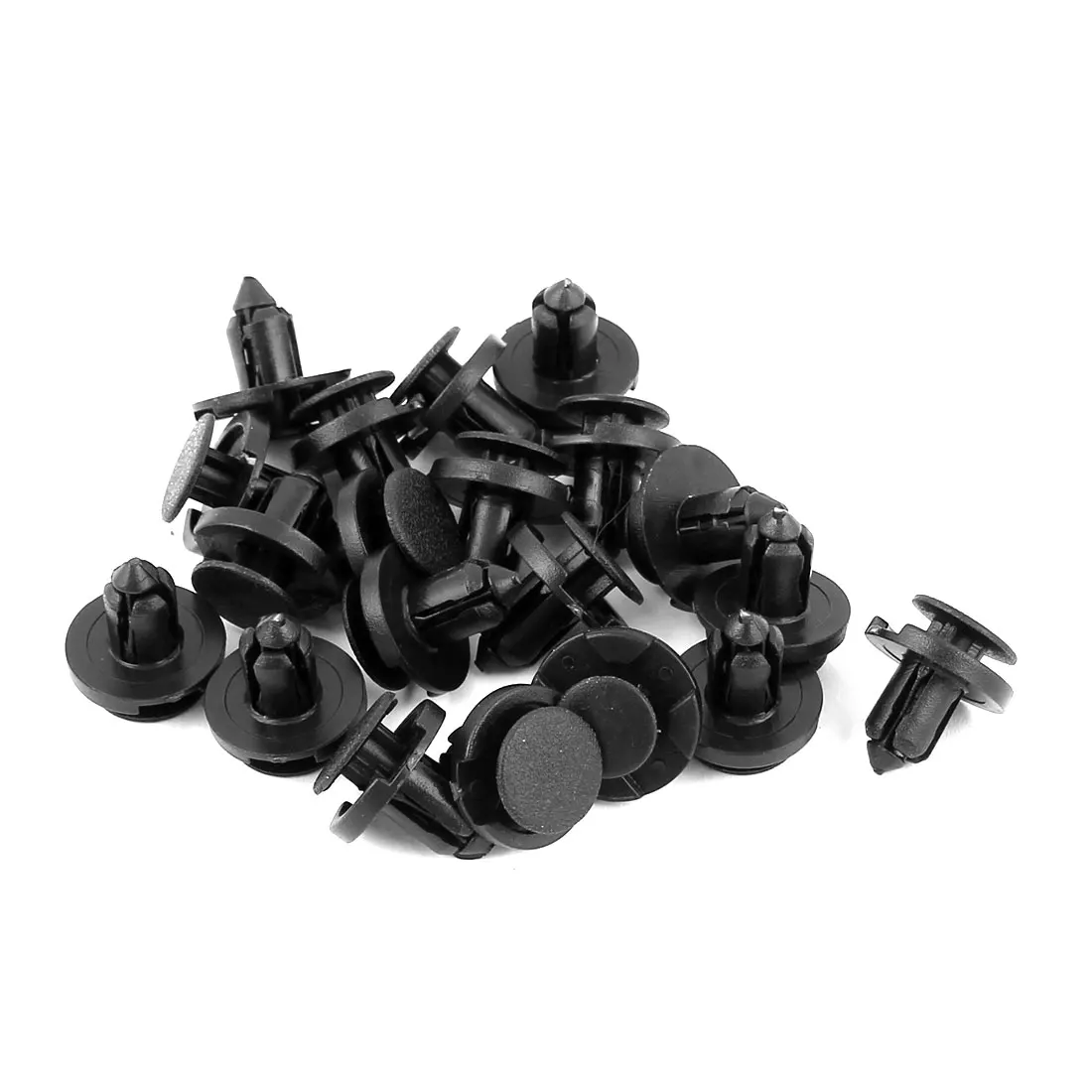 X Autohaux 20 Pcs Black Plastic Splash Guard Fastener Rivet Clips 7Mm X