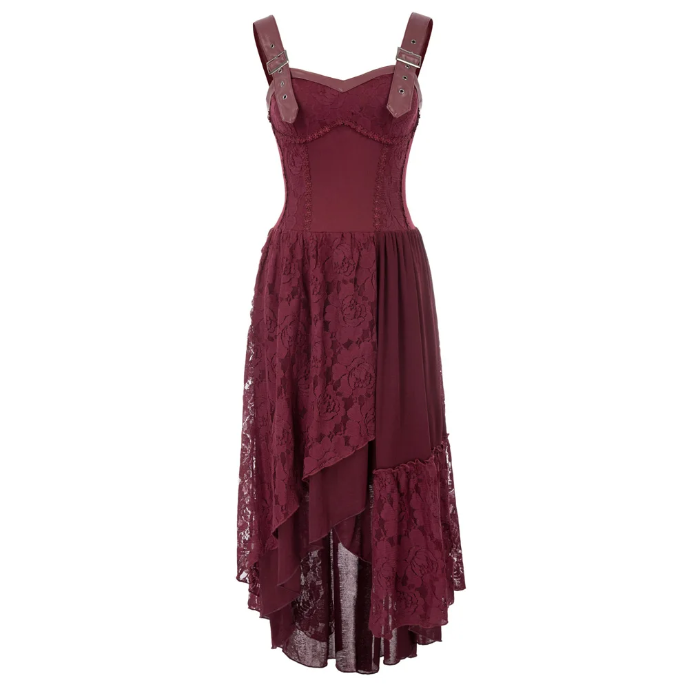 

BP Vintage Women Punk Bohemian Style Victorian Lace-up Back Lace Short Dress I1