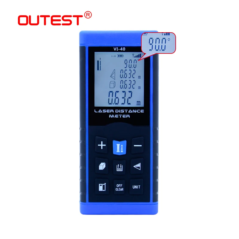 OUTEST Digital laser distance meter angle rangefinder 30M 40M 60M 80M 100M laser meter measurer tape trena electronic level