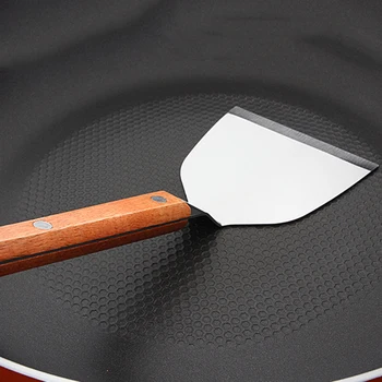 

1 Pieces Kitchen Equipments Stainless Steel Barbecue Baking Handle Wooden Shovel
