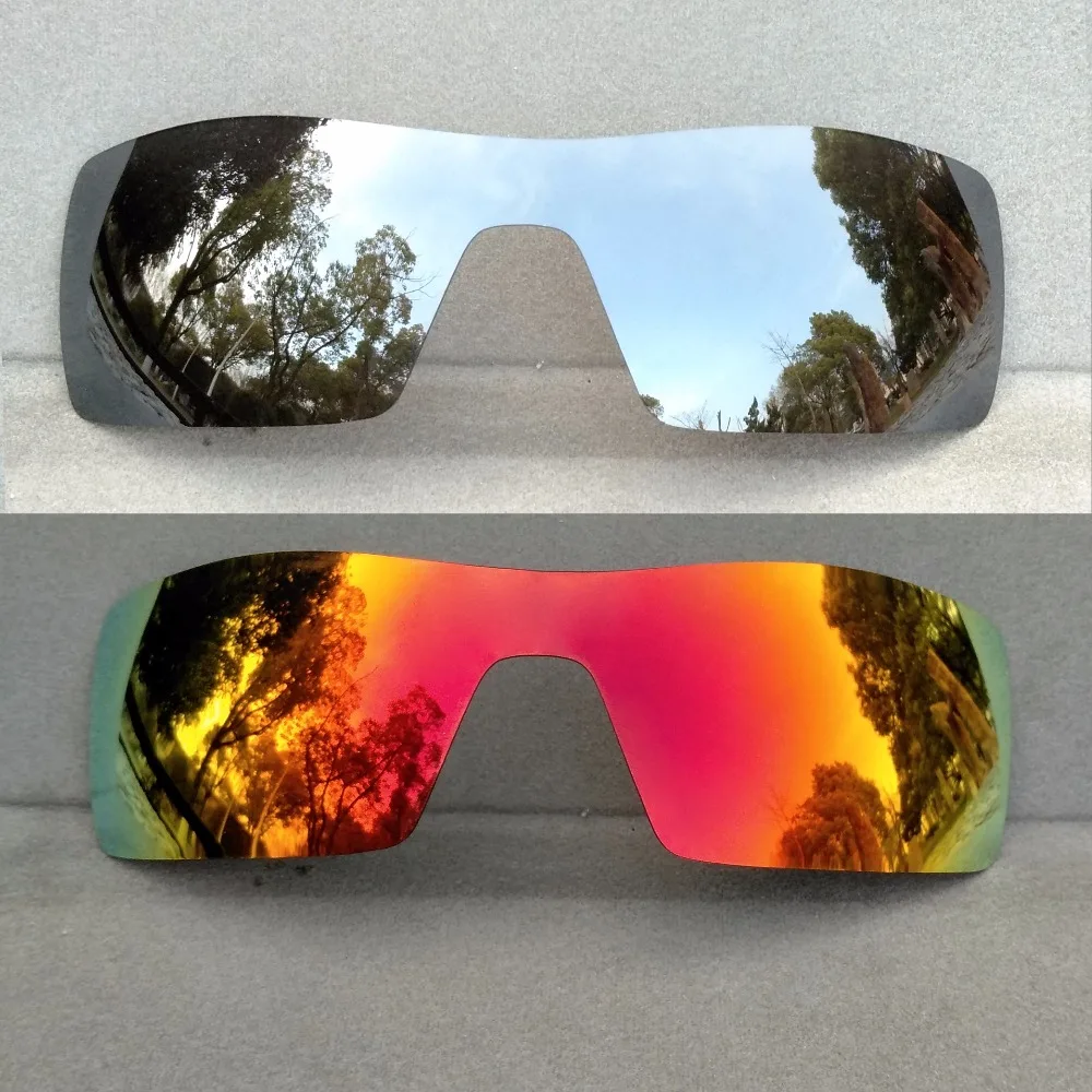 Silver Mirrored &amp Orange Red Polarized Replacement Lenses for Oil Rig Frame 100% UVA UVB | Аксессуары для одежды