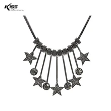 K155 Fashion Vintage Rhinestone Star Chokers Necklace Charm Alloy Pendant & Necklace for Woman Gift Jewlery Accessories