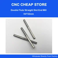 HQ 5 шт. 4*32 мм Новый Два рифлёный прямой биты, фрезерные инструменты, прямой слот карбида Концевая мельница на дереве CNC маршрутизатор машина - изображение