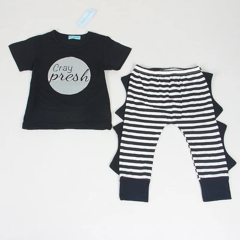 

2019 summer style baby boy Letter clothes fashion baby girl clothing set casual pentagram printed t-shirt+pants 2pcs sets