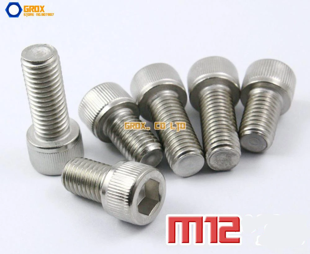 M12 304 Stainless Steel Allen Bolt Socket Cap Screws Hex Head DIN 912