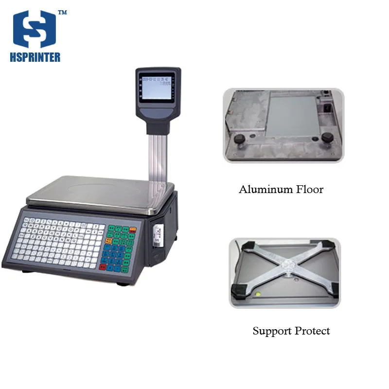 30KG price label printing Electronic weighing scale for supermarket fruit shop meat shop with 10000 PLUs data storage capacity
