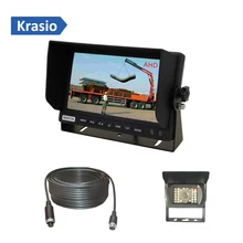 7 дюймов AHD ЖК-дисплей монитор HD камера заднего вида+ камера заднего вида HD 1080 P+ волоконно оптический кабель для автомобиля реверсивная система грузовик комбайн бульдозер комбайн