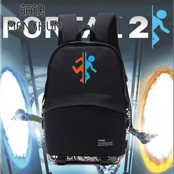 

Pc game concept backpack PORTAL 2 backpacks gift for game fans game concept black nylon bags school backpack NB161