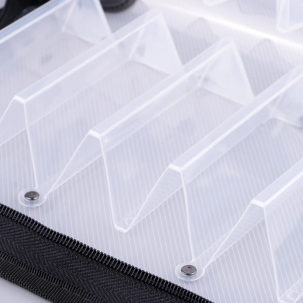2pcs 12 Compartments Squid Jig Lure Zipped Bag Wallet Case Pouch Both Side Storage Tackle Bag Clear